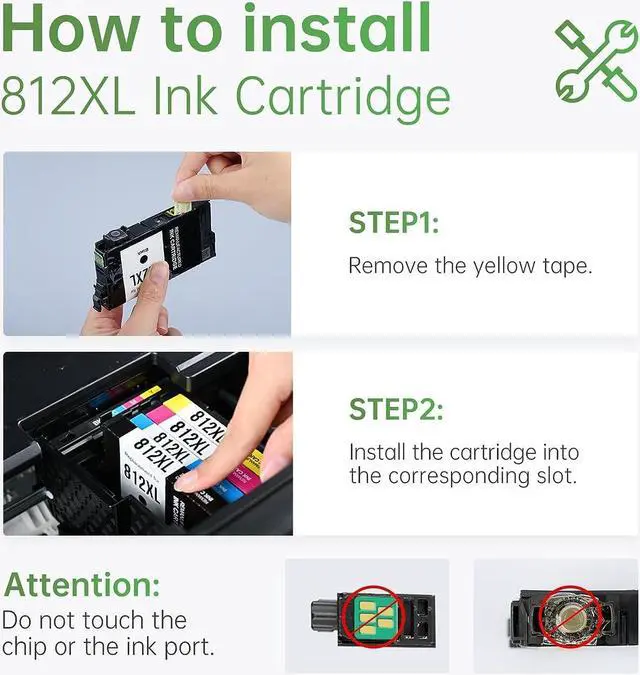 Alt view image 4 of 7 - LEMERO Remanufactured 812XL Ink Cartridges Combo Pack Replacement  812XL Ink Cartridges 812 XL T812XL for Workforce Pro WF-7840, WF-7820, WF-7310, EC-C7000 Printer (BK/C/M/Y, 4-Pack)