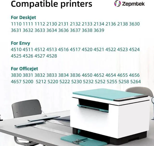 Alt view image 2 of 7 - 63XL Ink Cartridge Combo Pack Replacement  Ink 63, 63XL, 63 Ink, for Envy 4520 4512 4511 4524 4522, for OfficeJet 4650 3830 52525 5258 4655 5200 5212,for DeskJet 3630 1112 Printer