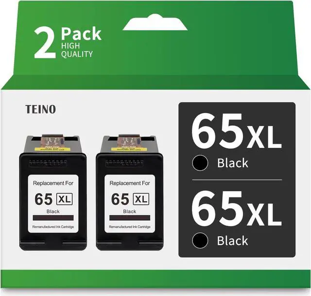 Main image of TEINO Remanufactured Ink Cartridge Replacement  65 65XL 65 XL  Envy 5055 5052 5012 5010 5020 5030 5058 DeskJet 2622 2652 3722 3755 2635 3720 3752 2655 2624 2636 3730 3721 (Black, 2 Pack)