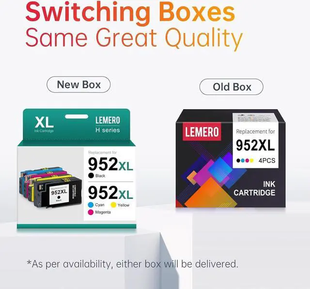 Alt view image 2 of 7 - LEMERO 952XL 952 Ink Cartridge Compatible Ink Cartridge Replacement 952XL 952 XL for Officejet Pro 8710, 8720, 8715 8740 8200 8730 8702 7740 7720 8210 (Black Cyan Magenta Yellow, 4 Pack)