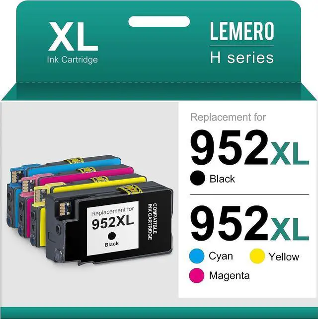 Main image of LEMERO 952XL 952 Ink Cartridge Compatible Ink Cartridge Replacement 952XL 952 XL for Officejet Pro 8710, 8720, 8715 8740 8200 8730 8702 7740 7720 8210 (Black Cyan Magenta Yellow, 4 Pack)