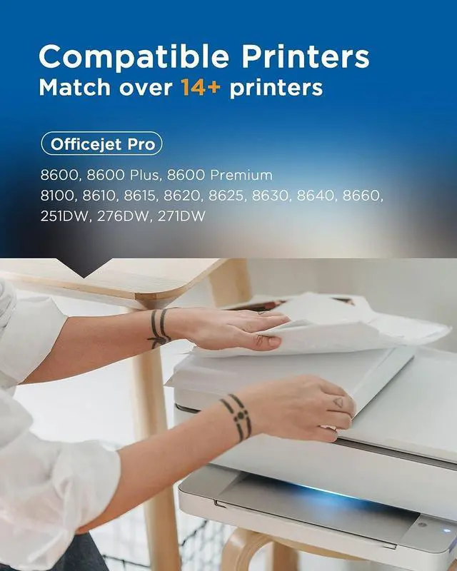 Alt view image 5 of 7 - 5-Pack Larger Capacity 950XL 951XL Ink Cartridges Combo Pack, Replacement 950 951 XL Ink Cartridges, High Page Yield, Works with OfficeJet Pro 8600 8610 8620 8625 Printer (2BK/1C/1M/1Y)