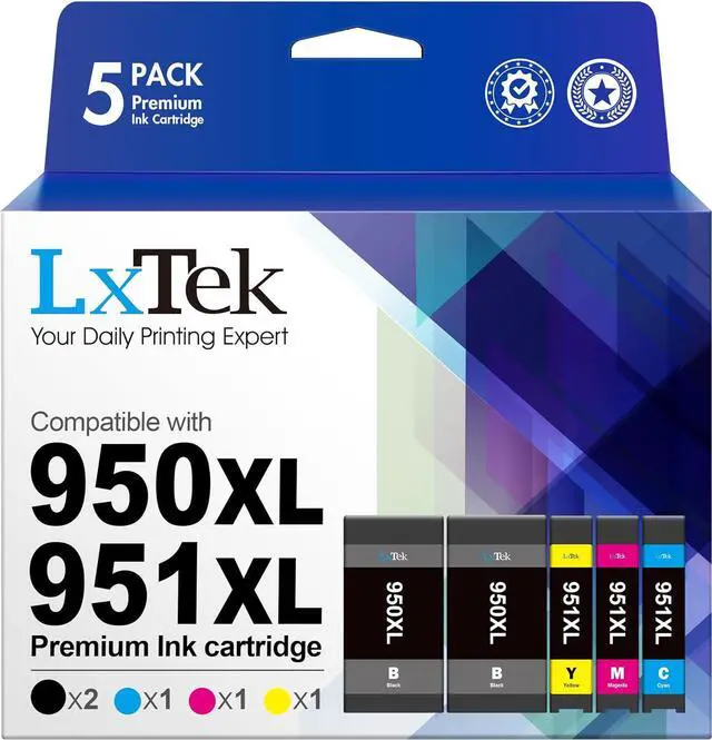 Main image of LxTek Compatible Ink Cartridge Replacement  950 950XL 951 951XL to Compatible with OfficeJet PRO 8600 8610 8620 8630 8100 8625 8615 276dw Printer Tray (2 Black, 1 Yellow, 1 Magenta, 1 Cyan)