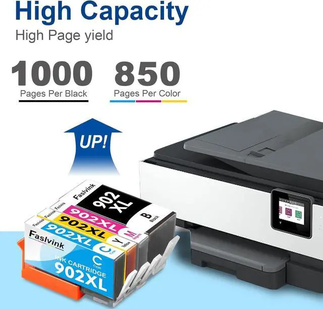 Alt view image 4 of 7 - 902XL Ink Cartridges Combo Pack,with Updated Chip,Replacement  902XL 902 XL Work with Officejet Pro 6978 6968 6970 6962 6975 6958 6950 Printer (902XL,2 Black, 1 Cyan, 1 Magenta, 1 Yellow)