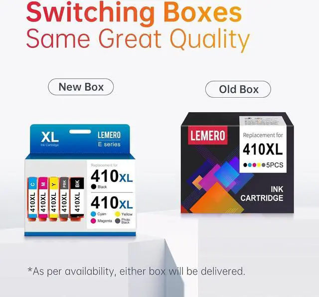Alt view image 2 of 7 - LEMERO 410XL Remanufactured Ink Cartridge Replacement  410XL 410 XL T410XL for Expression XP-7100 XP-640 XP-830 XP-630 XP-530 XP-635 (Black Cyan Magenta Yellow Photo Black, 5 Pack)