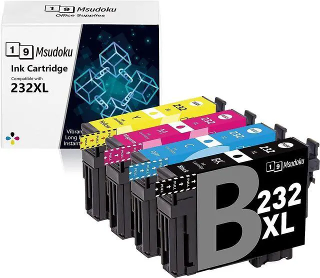 Main image of Msudoku 232XL Ink Cartridges Remanufactured Replacement  232XL Ink Cartridges Combo Pack 232 T232 T232XL Use with Expression Home XP-4200 XP-4205 Workforce WF-2930 WF-2950 Printers4 Pack