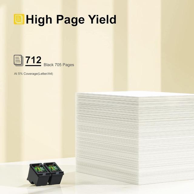 Alt view image 4 of 6 - 61XL Black Ink Cartridges High Yield Replacement  61XL Ink Work with Envy 4500 5530, Deskjet 2540 1056 1510 1000 1010, Officejet 4630 2620 4635 Series Printer (2 Black)