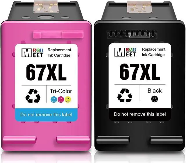 Main image of MeetRGB Remanufactured  Ink 67 XL 67XL Ink Cartridge Replacement  DeskJet 2700 2752 2755 2732 1255 Deskjet Plus 4100 4100e 4140 4158 ENVY 6000 6055 6052 ENVY Pro 6400 6455 6458 black color