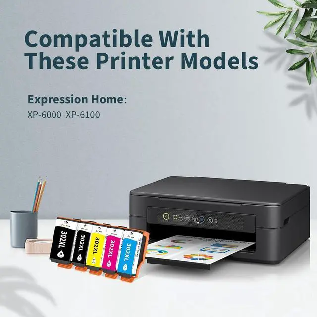 Alt view image 2 of 6 - OINKWERE Remanufactured 302XL Ink Cartridge Replacement  302 Ink Cartridges 302 XL T302XL T302 to Use with XP-6000 XP-6100 XP6000 XP6100 Printer (5-Pack)