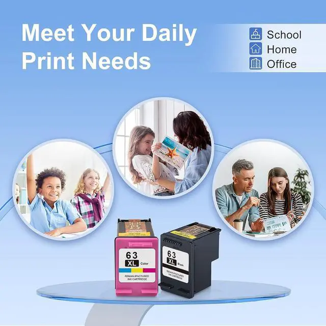 Alt view image 6 of 7 - MYCARTRIDGE SUPRINT 63XL Ink Cartridges Black Color Combo Pack Remanufactured Ink Cartridge Replacement  63XL 63 XL for OfficeJet 5255 4650 3830 5258 4652 Envy 4520 4512 Printer 63 Ink