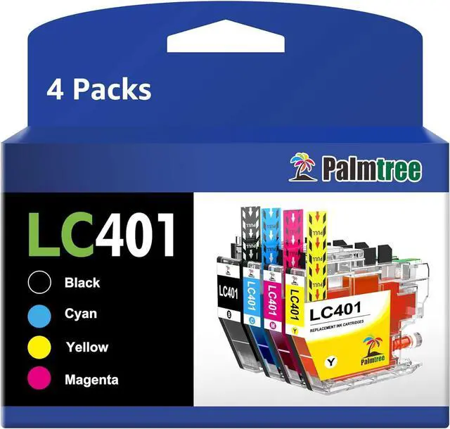 Main image of Palmtree LC401 Compatible Ink Cartridge Replacement LC401 LC 401 LC401XL LC401 XL to use with Brother MFC-J1010DW MFC-J1012DW MFC-J1170DW Printer (Black,Cyan,Magenta,Yellow, 4 Combo Pack)