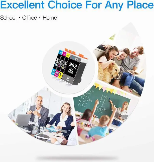 Alt view image 5 of 5 - LxTek Compatible Ink Cartridge Replacement  902 XL 902XL to use with Officejet 6978 6954 6962 6968 6975 Printers (5 Pack)