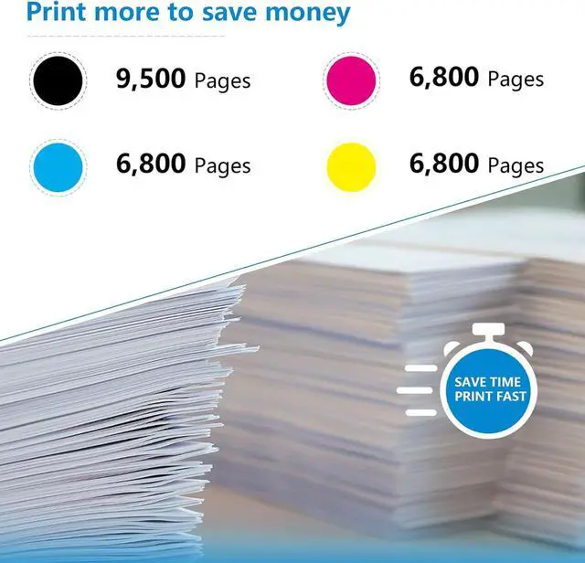 Alt view image 3 of 6 - 970XL / 971XL High-Yield Ink Cartridges (4 Pack, Black/Cyan/Magenta/Yellow) Lenkto Compatible Ink Replacement  970 971 Ink Cartridges for OfficeJet Pro X451dw X451dn X476dw X476dn X576dw X551dw