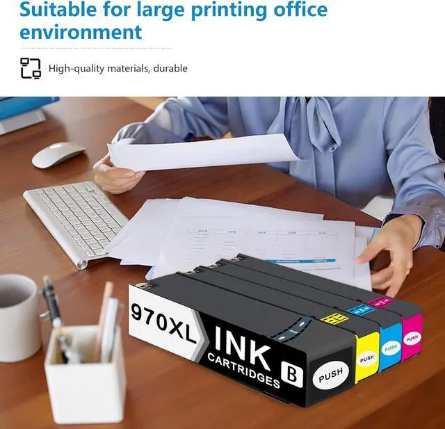 Alt view image 6 of 6 - 970XL / 971XL High-Yield Ink Cartridges (4 Pack, Black/Cyan/Magenta/Yellow) Lenkto Compatible Ink Replacement  970 971 Ink Cartridges for OfficeJet Pro X451dw X451dn X476dw X476dn X576dw X551dw