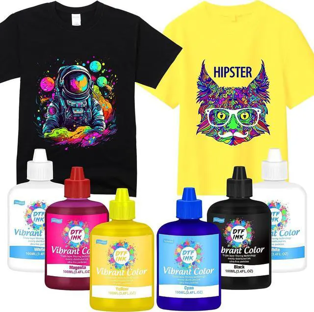 Main image of Yamation DTF Ink 600ml: Refill for DTF Printers Epson ET2800,ET-8550, XP-15000, L1800, L805, R1390, R2400, Direct to Film Printing (100ml x 6, White Cyan Magenta Yellow Black)