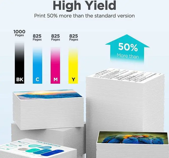 Alt view image 2 of 7 - 932xl 933xl Compatible Ink Cartridge (4 Pack) Replacement for 932XL 933XL 932 933 High Yield, Use with Officejet 6700 6600 7612 6100 7610 7110 Printer (1 Black 1 Cyan 1 Magenta 1 Yellow)