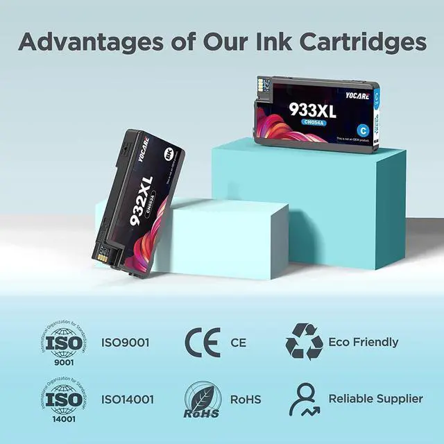 Alt view image 5 of 7 - 932xl 933xl Compatible Ink Cartridge (4 Pack) Replacement for 932XL 933XL 932 933 High Yield, Use with Officejet 6700 6600 7612 6100 7610 7110 Printer (1 Black 1 Cyan 1 Magenta 1 Yellow)