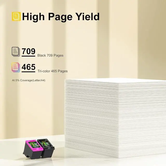 Alt view image 4 of 7 - 64XL Ink Cartridge Combo Pack High Yield Replacement  Ink 64 64 XL for Envy Photo 7858 7855 7155 6255 6252 7120 6232 7158 7164 Envy 7255e 7955e 7958e Tango X Printer (1 Black, 1 Tri-Color)
