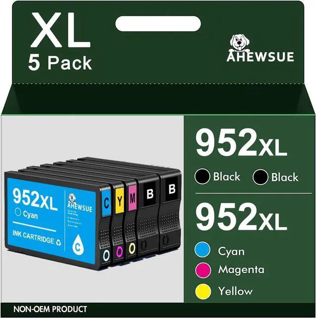 Main image of 952XL Ink Cartridges Combo Pack Replacement  Ink 952 XL Compatible with OfficeJet Pro 8710 8720 7740 8210 8715 7720 8702 8725 8740 8730 8700 8200 Printer (2Black 1Cyan 1Magenta 1Yellow- 5 Pack)