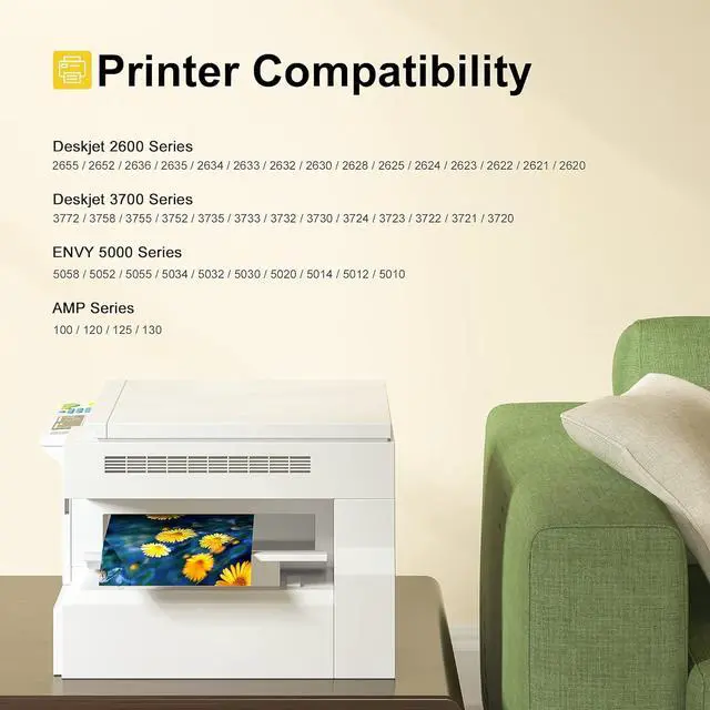 Alt view image 2 of 6 - 65XL Ink Cartridges Combo Pack Replacement  65 Ink 65XL High Yield Work with DeskJet 3772 3755 3722 3752 3700 2600, Envy 5055 5000 5070 5052 5014 Printer(1 Black, 1 Tri-Color) Remanufactured