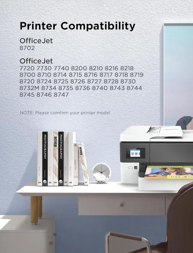 Alt view image 2 of 7 - 952XL 952 XL High-Yield Ink Cartridges, 5-Pack, Replacement  952 952 XL Ink Cartridges Combo Pack (2BK/1C/1M/1Y), Upgraded Chip, for OfficeJet Pro 8710 8720 7720 7740 8210 8702 8715 8725 Printer