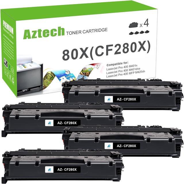 Main image of Ennovor Aztech Compatible Toner Cartridge Replacement for HP 80X CF280X 80A CF280A for HP Pro 400 M401A M401D M401N M401DNE MFP M425DN Printer Ink (Black, 4-Pack)