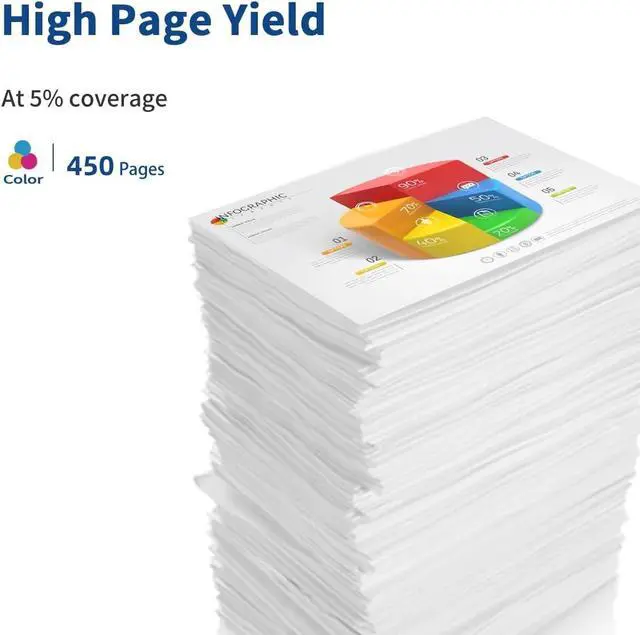 Alt view image 3 of 6 - Relcolor Replacement  Ink 62 XL 62XL HP62 Cartridge Color Combo 2 Pack Envy 5540 5542 5645 5660 7640 7645 7644 OfficeJet 5740 8040 200 250 5745 Printers,Higher Yield,HP62XL