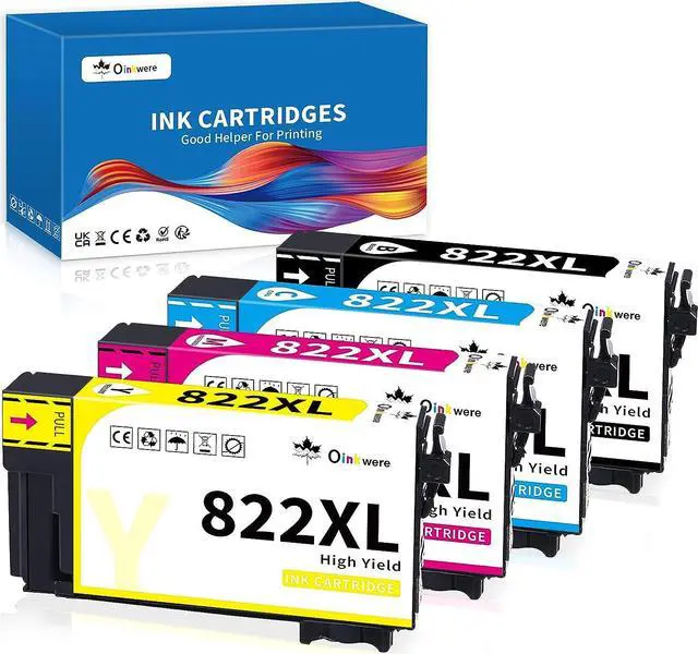 Main image of OINKWERE 822XL Ink Cartridges Remanufactured Replacement  822XL Ink cartridges 822 XL T822 T822XL Compatible for Workforce WF-3820 WF-4820 WF-4830 WF-4833 WF-4834 Printer (4 Pack)