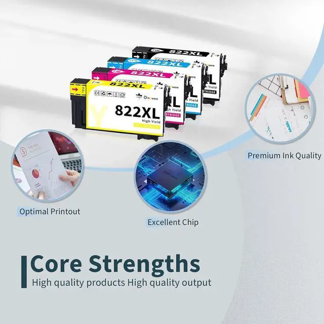 Alt view image 5 of 6 - OINKWERE 822XL Ink Cartridges Remanufactured Replacement  822XL Ink cartridges 822 XL T822 T822XL Compatible for Workforce WF-3820 WF-4820 WF-4830 WF-4833 WF-4834 Printer (4 Pack)