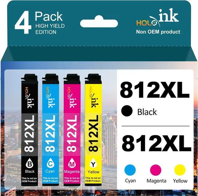 Main image of 812XL Ink Cartridges Remanufactured Replacement  812 XL T812XL Ink Cartridges for WF-7820 WF-7840 WF-7310 EC-C7000 Printer (BCMY, 4-Pack)