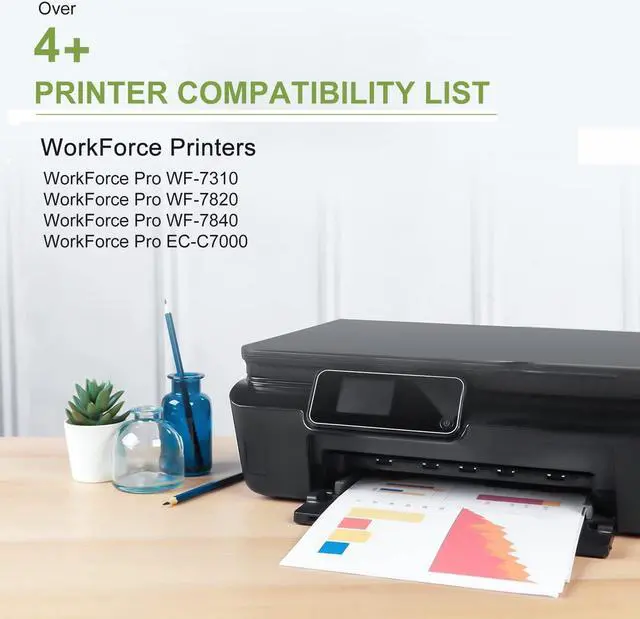 Alt view image 2 of 6 - 812XL Ink Cartridges Remanufactured Replacement  812 812 XL Ink Cartridges for WF-7840 WF-7820 WF-7310 EC-C7000 Printer (2 Black)