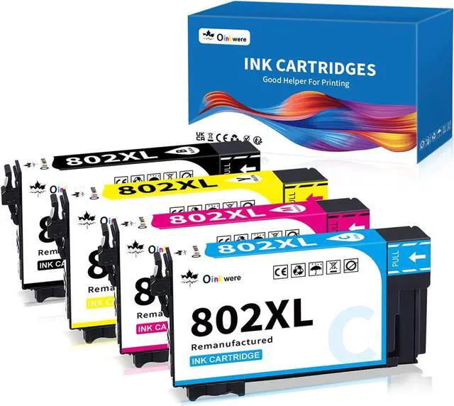 Main image of OINKWERE Remanufactured 802XL Ink Cartridge Replacement  802 Ink Cartridges T802XL T802 to use with Workforce Pro WF-4740 WF-4730 WF-4720 WF-4734 EC-4020 EC-4030 Printer (4 Pack)