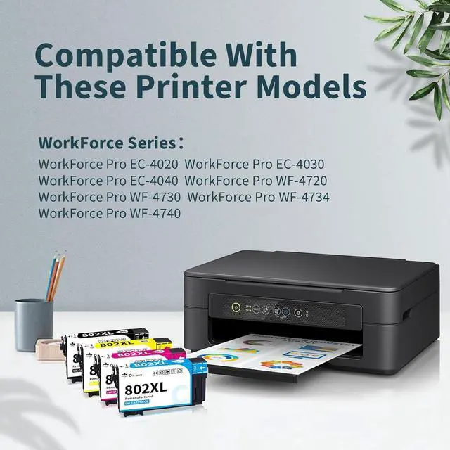Alt view image 2 of 6 - OINKWERE Remanufactured 802XL Ink Cartridge Replacement  802 Ink Cartridges T802XL T802 to use with Workforce Pro WF-4740 WF-4730 WF-4720 WF-4734 EC-4020 EC-4030 Printer (4 Pack)