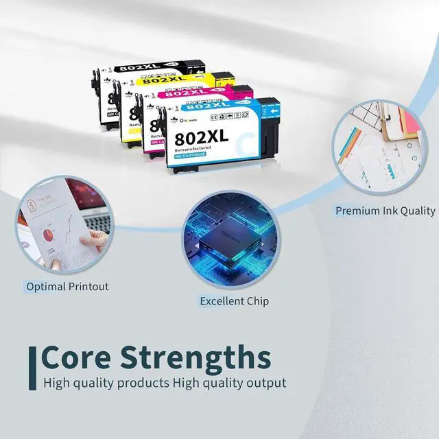 Alt view image 5 of 6 - OINKWERE Remanufactured 802XL Ink Cartridge Replacement  802 Ink Cartridges T802XL T802 to use with Workforce Pro WF-4740 WF-4730 WF-4720 WF-4734 EC-4020 EC-4030 Printer (4 Pack)