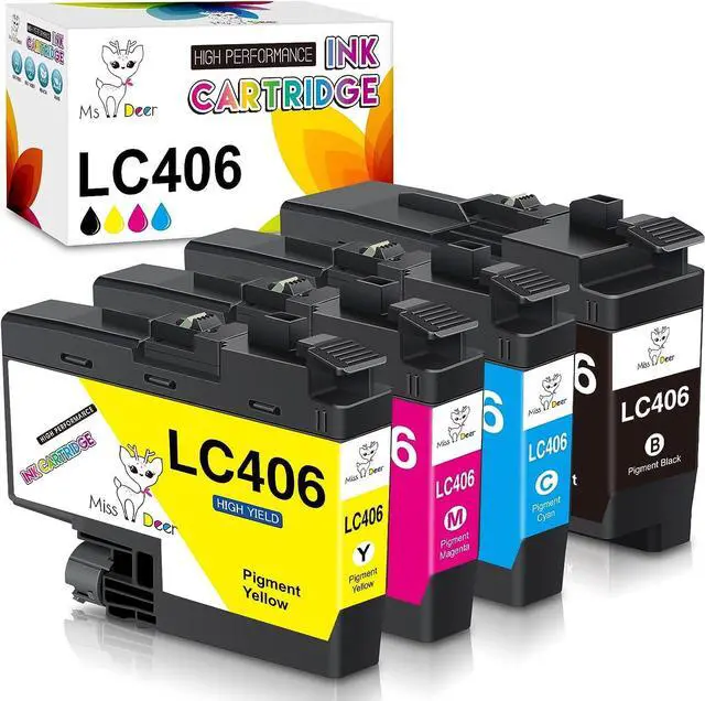 Main image of Miss Deer Compatible LC406 Ink Cartridges Replacement  LC 406 LC406XL Work with MFC-J4335DW MFC-J4345DW MFC-J4535DW MFC-J5855DW MFC-J5955DW MFC-J6555DW MFC-J6955DW Printer 4-Pack (BK/C/Y/M)