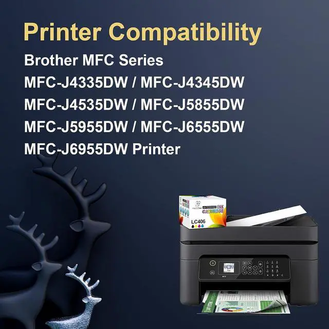 Alt view image 3 of 7 - Miss Deer Compatible LC406 Ink Cartridges Replacement  LC 406 LC406XL Work with MFC-J4335DW MFC-J4345DW MFC-J4535DW MFC-J5855DW MFC-J5955DW MFC-J6555DW MFC-J6955DW Printer 4-Pack (BK/C/Y/M)