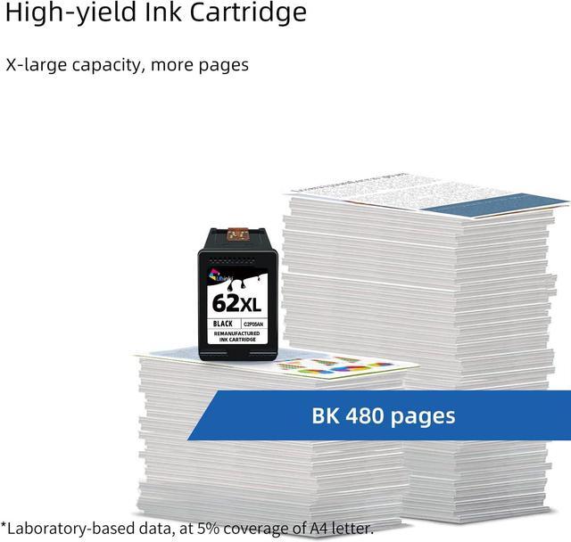 Alt view image 6 of 7 - Ubinki 62XL Black Ink Cartridges Replacement  Ink 62 XL HP62 HP62XL Ink Cartridge for Envy 5540 5640 5660 7640 7644 7645 OfficeJet 200 250 5740 5745 8040 Printer(2-Pack)