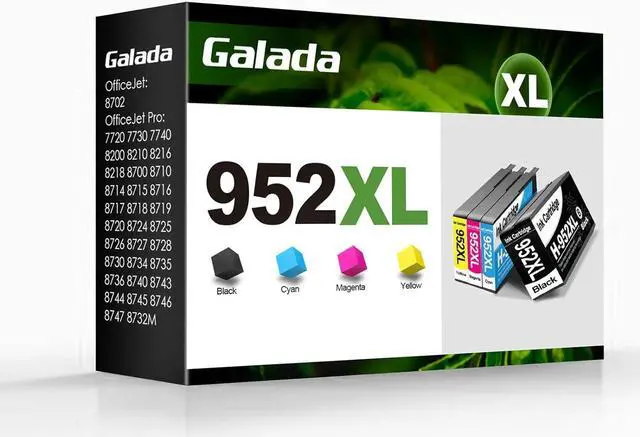 Main image of GALADA Remanufactured Ink Cartridges Replacement  952XL 952 XL Combo Pack for OfficeJet Pro 8710 8715 8720 8210 7740 7720 7730 8725 8730 8740 Printer
