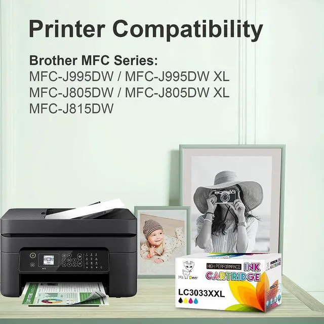 Alt view image 4 of 7 - Miss Deer Upgraded LC3033 Ink Cartridges, Replacement  3033 LC3033XXL LC3033 LC3035XXL LC3035 Work  MFC-J995DW MFC-J805DW MFC-J815DW (1Black, 1Cyan, 1Magenta, 1Yellow) 4 Pack