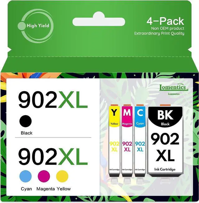 Main image of 902XL Ink Cartridges Combo Pack (4-Pack,Black/Cyan/Magenta/Yellow) -LOMENTI Compatible 902xl 902 Ink Cartridges Replacement  OfficeJet 6963 6954 6958 6962 6966 Pro 6968 6978 6975 6960 6970