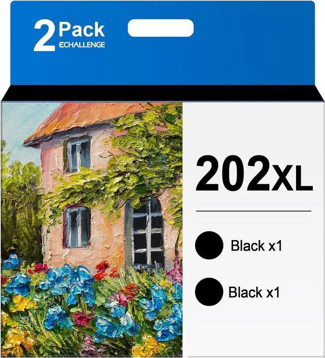 Main image of 202XL 202 Ink cartridges Black-2 Pack Remanufactured Ink Cartridge Replacement 202 XL 202XL T202XL for Expression Home XP-5100 Workforce WF-2860 Printer