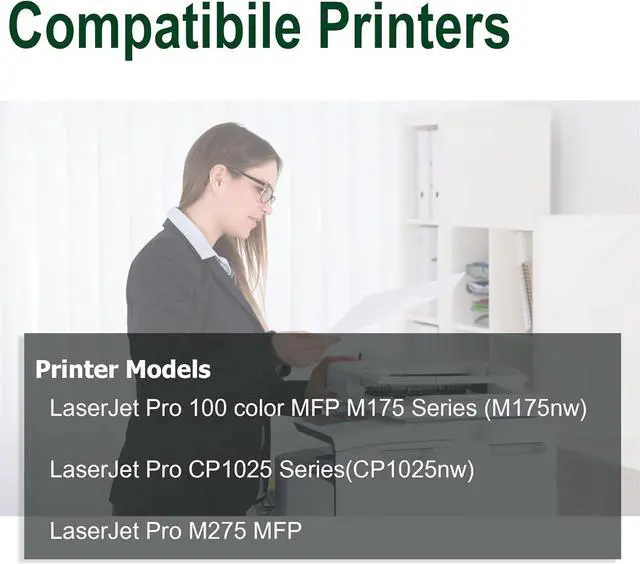 Alt view image 2 of 6 - 126A Black Toner Cartridge Replacement 126A CE310A for Laserjet Pro 100 Color MFP M175nw,cp1025nw,M275 Printer Ink (2-Pack)