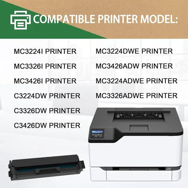 Alt view image 2 of 6 - Ennovor C3210K0 Black Toner Cartridge(1-Pack) - Ncla Compatible C3224 Black Toner Cartridge Replacement for Lexmark C3210K0 MC3224i C3224dw MC3426i MC3224dwe MC3326i MC3426adw C3326dw C3426dw Printer