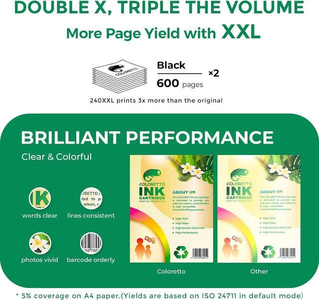 Alt view image 4 of 7 - COLORETTO Remanufactured Printer Ink Cartridge Replacement  PG-240XXL CL-241XL 240XL 240 241 XL Combo Pack to use with PIXMA MG3620 TS5120 MG2120 MG3520 MX452 MX512 (2 Black)
