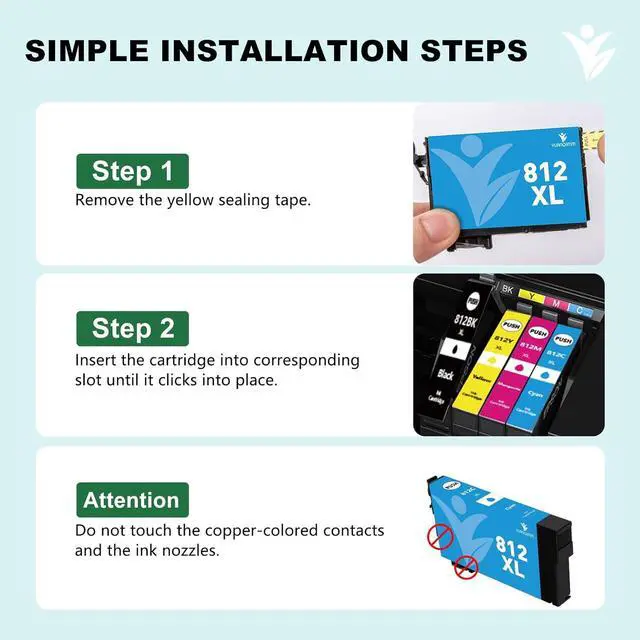 Alt view image 4 of 6 - YUANQIMM Remanufactured 812XL Ink cartridges High Yield Replacement  812 Ink Cartridges 812 XL T812 Work with Epson Workforce Pro WF-7840 WF-7310 WF-7820 EC-C7000 Printer (4 Pack,BCMY)