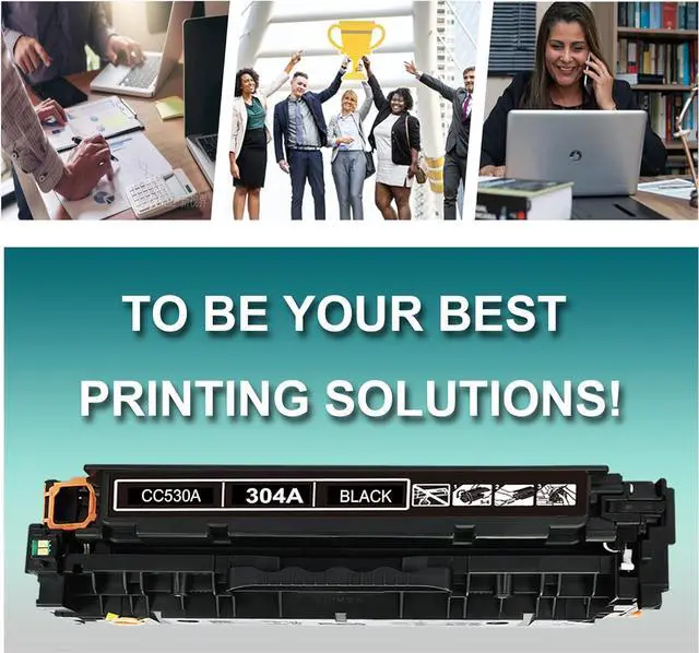 Alt view image 6 of 6 - Ennovor 304A Toner Cartridges 4-Pack Replacement for HP 304A Works with Color Laserjet CP2025,CM2320fxi MFP,CM2320nf MFP,CM2320n MFP; Color CP2025dn,CP2025n Printers (Black,Cyan, Magenta, Yellow