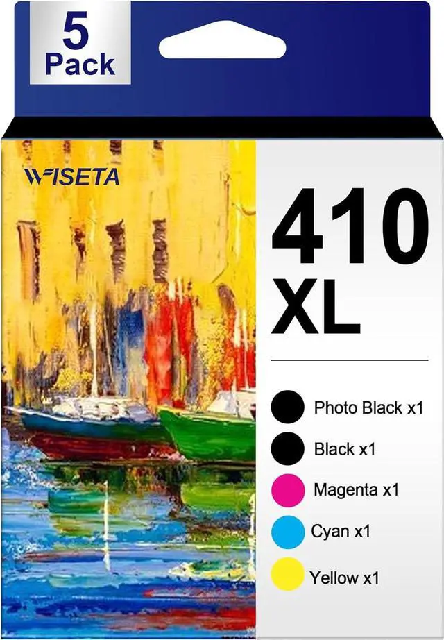 Main image of 410XL T410XL High Yield Remanufactured Ink Cartridge Replacement  410XL 410 XL to use with XP-830 XP-640 XP-7100 XP-630 XP-530 XP-635 Printer (1Black, 1Cyan, 1Magenta, 1Yellow, 1Photo Black)