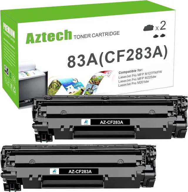 Main image of Aztech Compatible Toner Cartridge Replacement  83A CF283A 83X CF283X LaserJet Pro MFP M127fw M125nw M201dw M225dw M225dn M127fn M201n M125a Printer Ink (Black, 2-Pack)