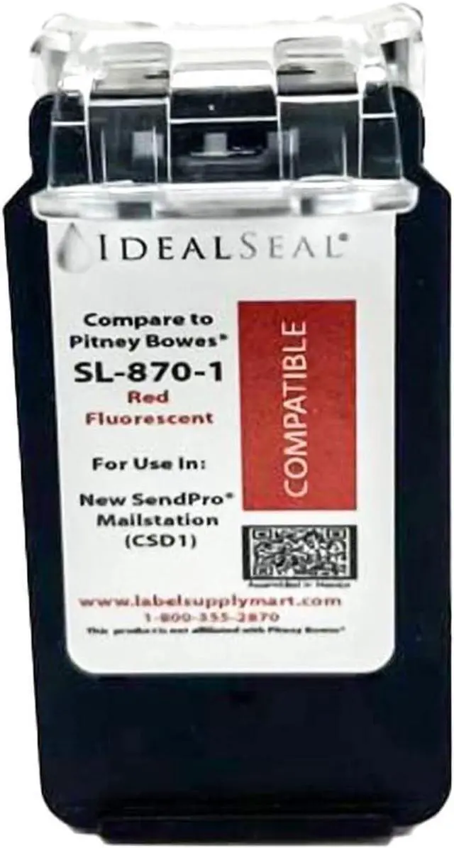 Alt view image 2 of 6 - IDEALSEAL New Replacement Postage Ink for SL-870-1 Red Ink Cartridge for New SendPro Mailstation (CSD1) (2 Pack)
