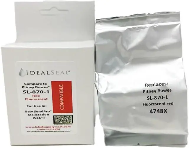 Alt view image 3 of 6 - IDEALSEAL New Replacement Postage Ink for SL-870-1 Red Ink Cartridge for New SendPro Mailstation (CSD1) (2 Pack)